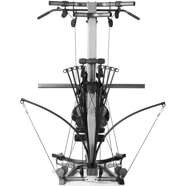 Image shows the back of a Bowflex home gym with its power rods